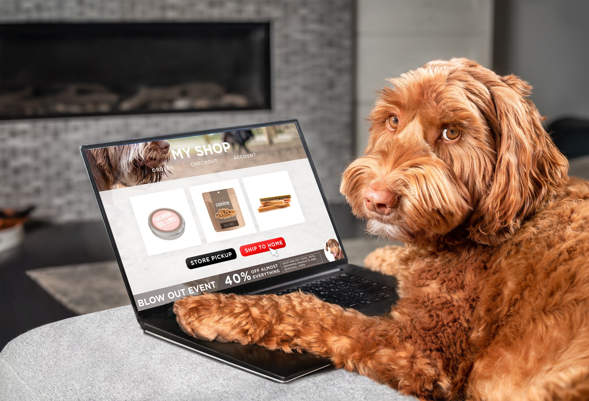 Labradoodle Hund Bestellung online per Internet für die Lieferung nach Hause.